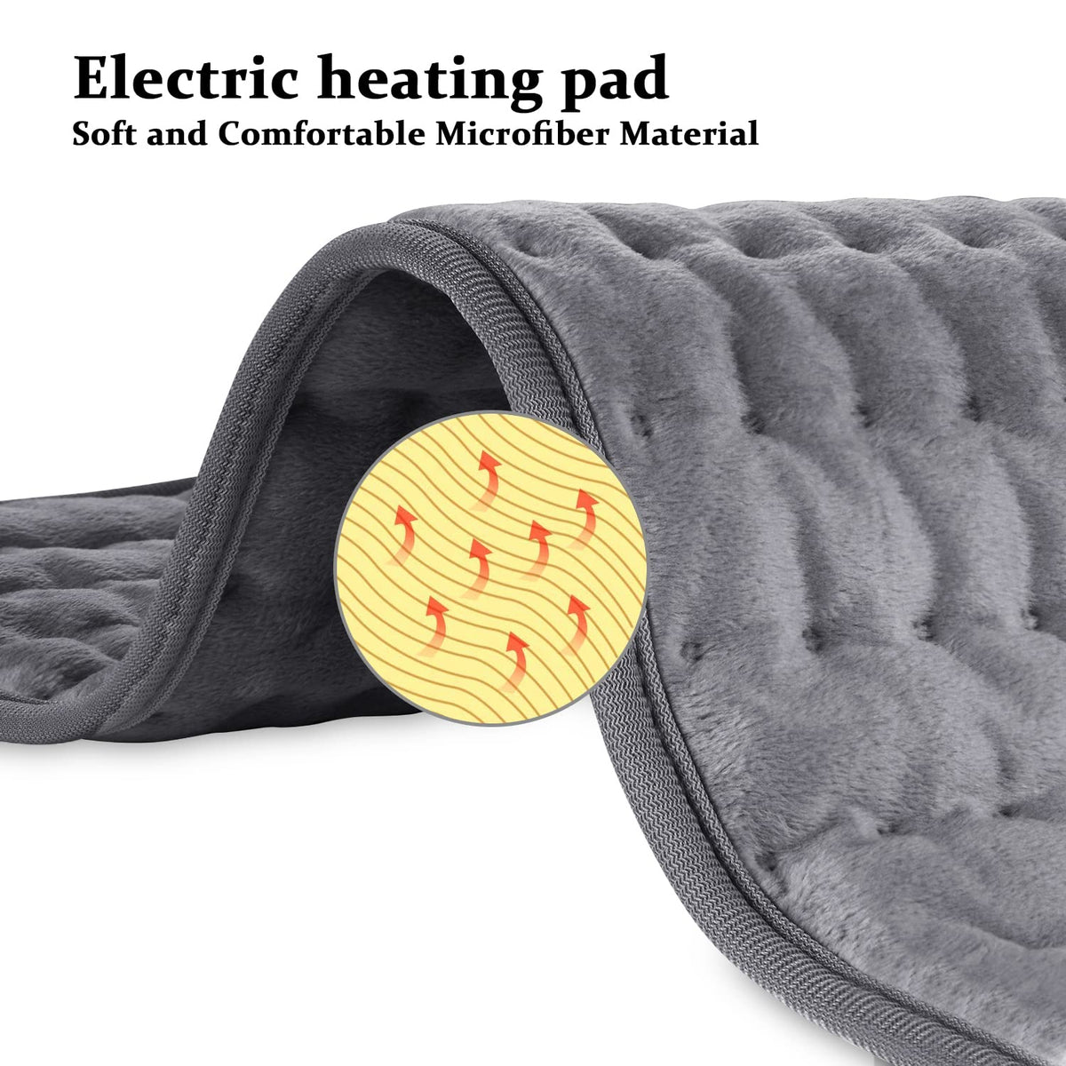 Therapeutic Heat Wrap with 10 Temperature Settings for Sore Muscles & Tension Relief – Soft Fabric, Auto Shutoff, Machine Washable for