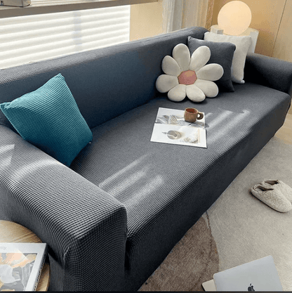 Stretch Sofa Cover Non-Slip Ribbed Jacquard Couch Slipcover Protector for Living Room