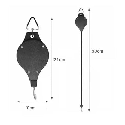 Hanging Plant Pulley System for Indoor & Outdoor Gardens – Adjustable Ceiling Mount Hanger with Steel Cable for Pots & Baskets