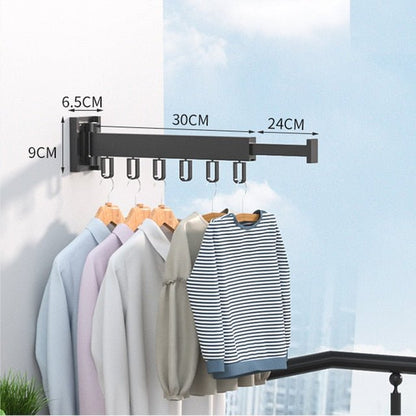 Daxon Wall Mounted Clothes Drying Rack - Collapsible Stainless Steel Design