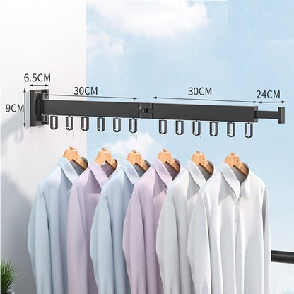 Daxon Wall Mounted Clothes Drying Rack - Collapsible Stainless Steel Design