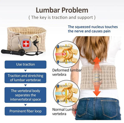 Decompression Belt | Chiropractic Support for Back Pain Relief | Adjustable Traction for Enhanced Comfort
