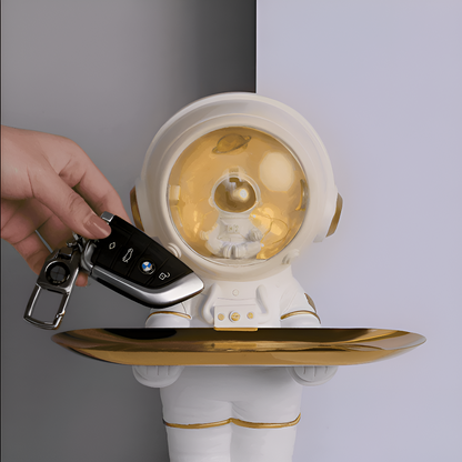 Decorative Astronaut Tray with LED Light – Stylish Storage Solution for Keys and Accessories
