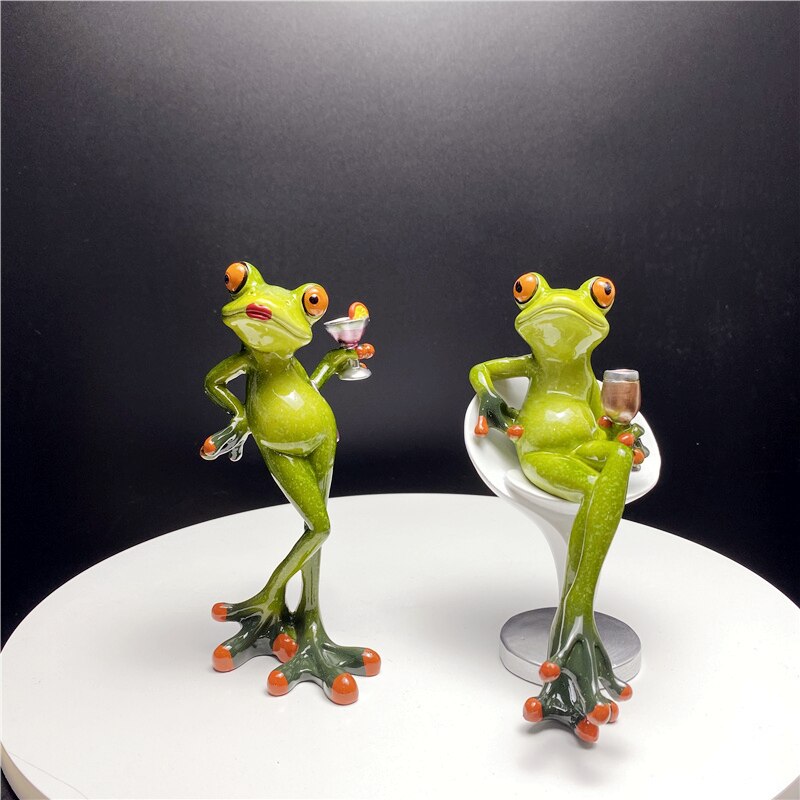 Decorative Resin Frog Sculpture for Home and Office - Unique Design, Durable Material