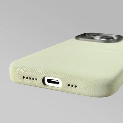 Fabric-Wrapped Phone Case with Wireless Charging for iPhone 13-17 Series – Anti-Fingerprint Protective Cover