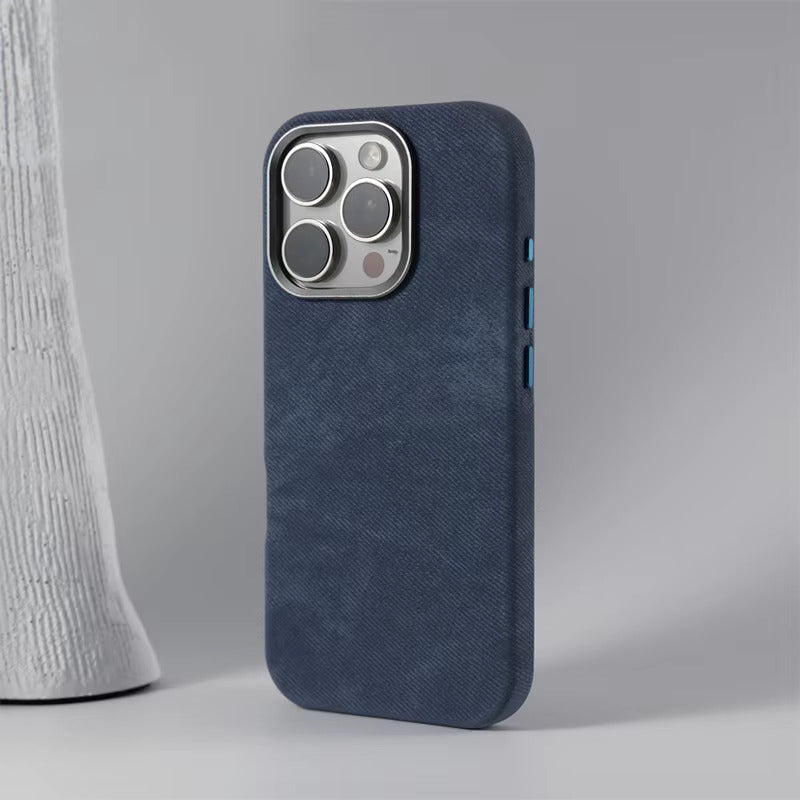Fabric-Wrapped Phone Case with Wireless Charging for iPhone 13-17 Series – Anti-Fingerprint Protective Cover