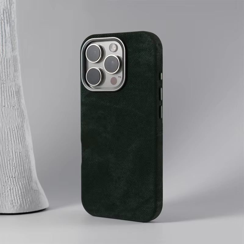Fabric-Wrapped Phone Case with Wireless Charging for iPhone 13-17 Series – Anti-Fingerprint Protective Cover