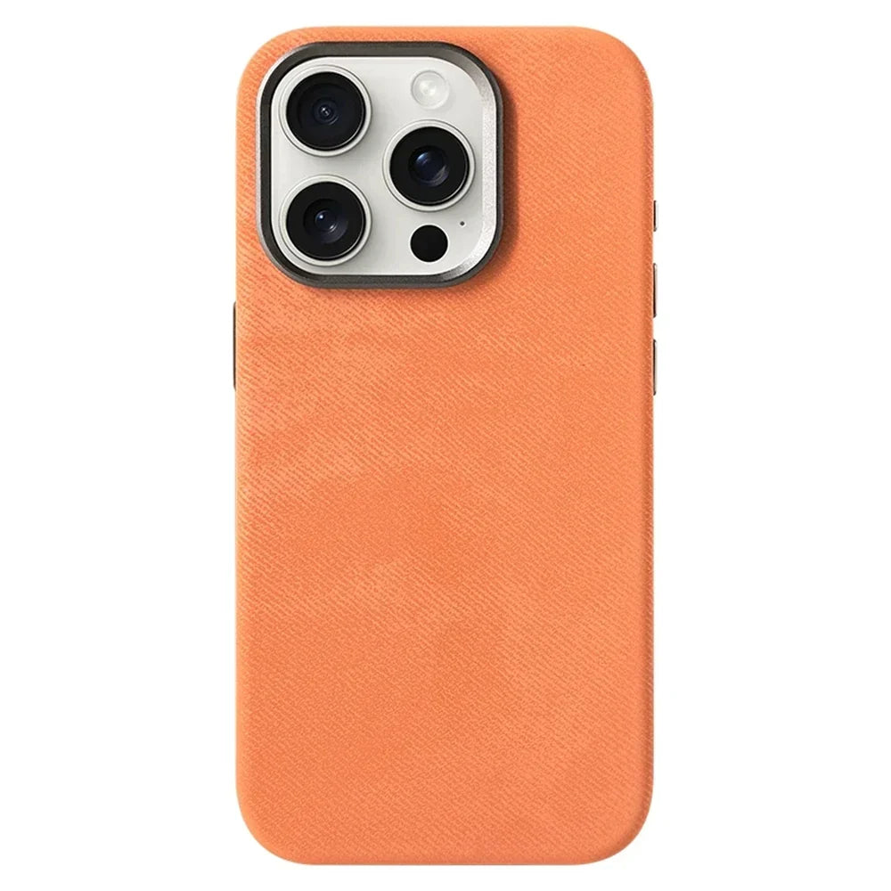 Fabric-Wrapped Phone Case with Wireless Charging for iPhone 13-17 Series – Anti-Fingerprint Protective Cover
