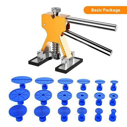 Paintless Dent Removal Kit with Adjustable Bridge Puller & Adhesive Tabs for Automotive Body Repair, Hail Damage & Dings on Metal Surfaces