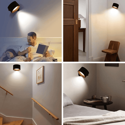 Portable LED Wall Sconce with USB Charging – 360° Swivel Head for Bedroom, Hallway, Reading Nook & Home Office