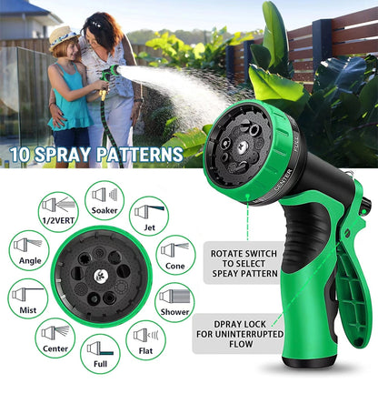 Expandable Garden Hose with Spray Nozzle for Lawn Watering & Car Wash | Lightweight Flexible Water Hose for Yard Irrigation & Outdoor