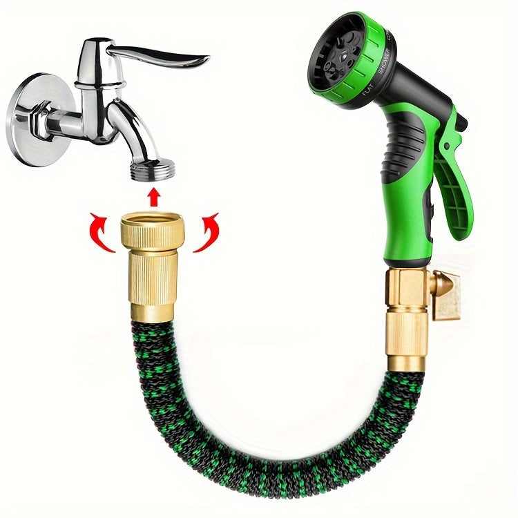 Expandable Garden Hose with Spray Nozzle for Lawn Watering & Car Wash | Lightweight Flexible Water Hose for Yard Irrigation & Outdoor