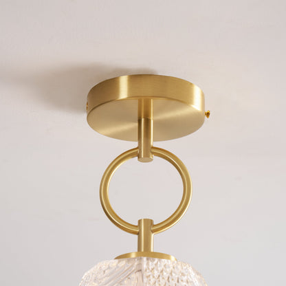 Geometric Glass Pendant Light with Faceted Shade | Polished Metal Hanging Fixture for Kitchen Island Entryway Breakfast Nook Hallway