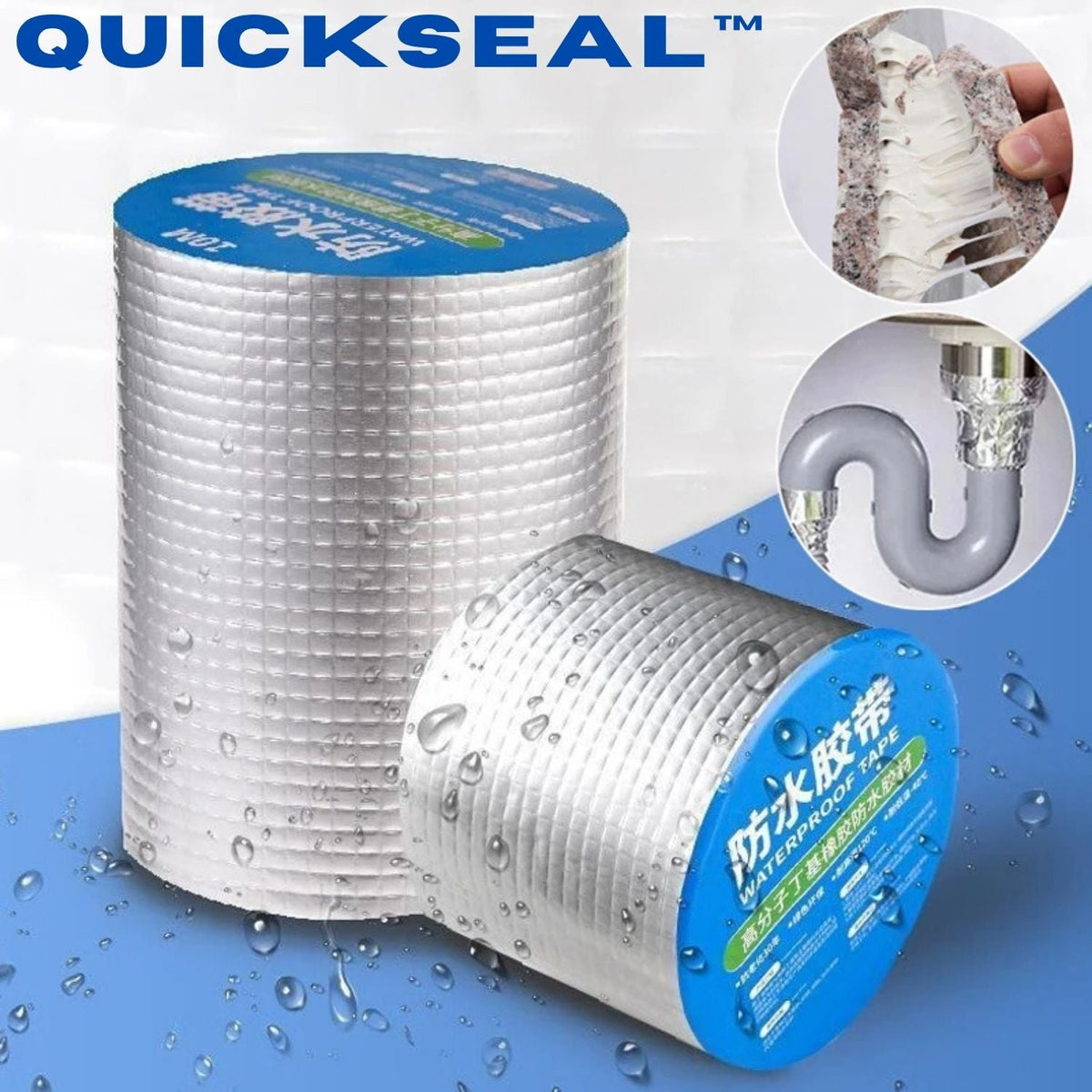 Waterproof Repair Tape for Pipe Leaks, Roof Cracks & Outdoor Fixes | Strong Bond on Metal, Plastic, Concrete | Indoor Outdoor Use Home