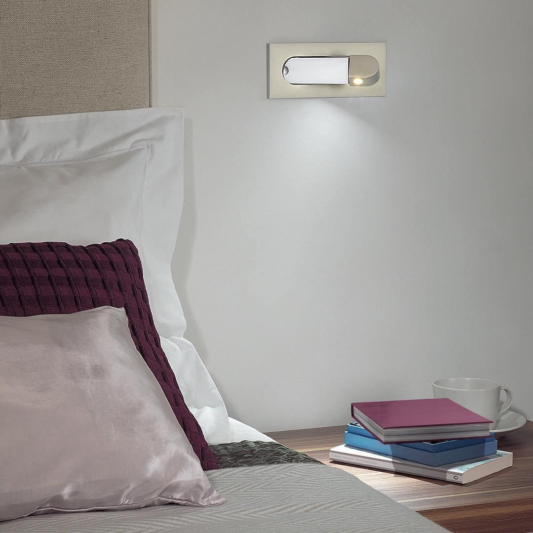 Adjustable LED Bedside Reading Light Wall Mount with Push Button Control – Space-Saving Swing Arm Design in Multiple Finishes