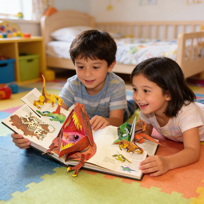 Pop Up Books for Kids, 3D Dinosaur Pop Up Book with Sturdy Pages, Interactive Dinosaur Book for Toddlers and Preschool