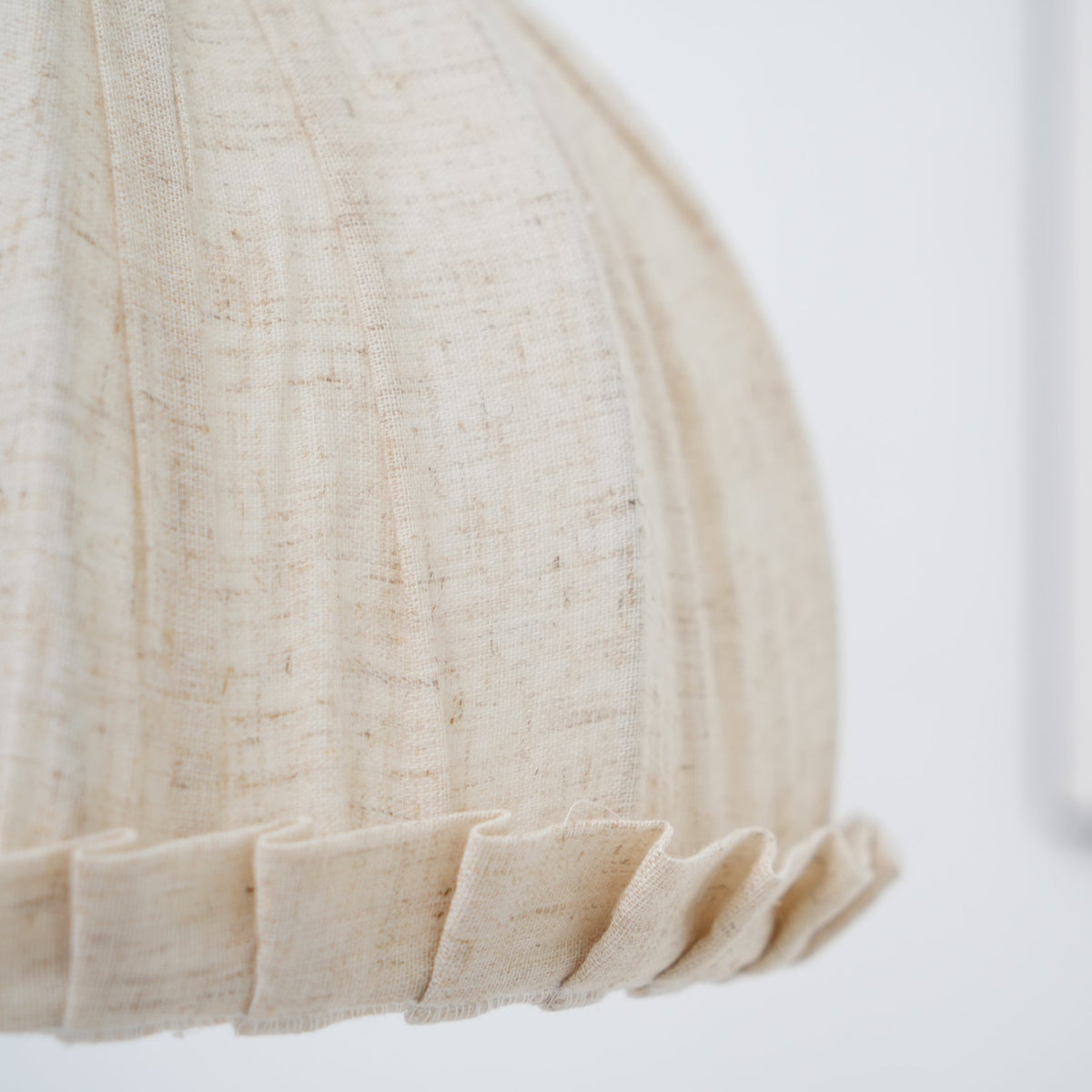 Hanging Ceiling Light Fixture with Fabric Shade 12 Inch Natural Wood Drum Pendant for Dining Room Kitchen Island Bedroom E26 Socket Adjustab