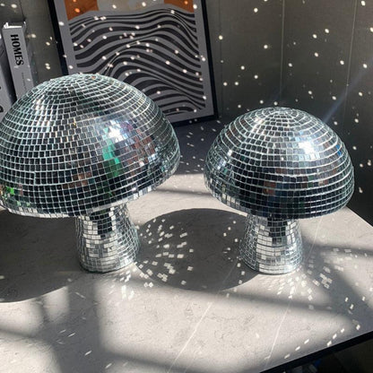 Disco Ball Mushroom Lamp Retro LED Reflective Light for Parties Bedrooms Living Rooms Home Decor Tabletop Accent Piece