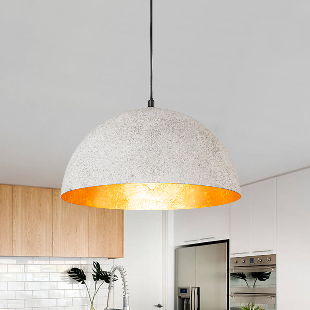 Statement Bowl Pendant Ceiling Light with Gold Interior – Adjustable Cable & Dimmable for Kitchen Island, Dining