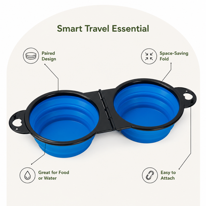 Ortekor 2-In-1 Collapsible Travel Bowl (Hangable)