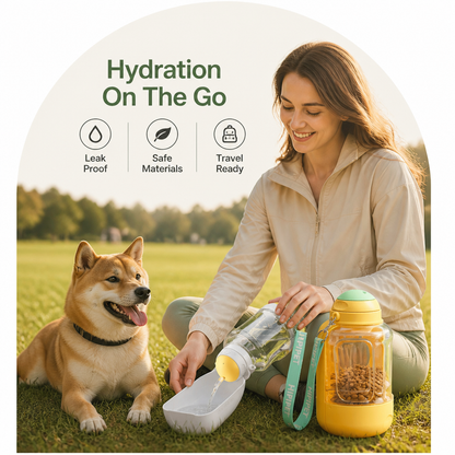 Ortekor 2-In-1 Leak-Proof Dog Water Bottle