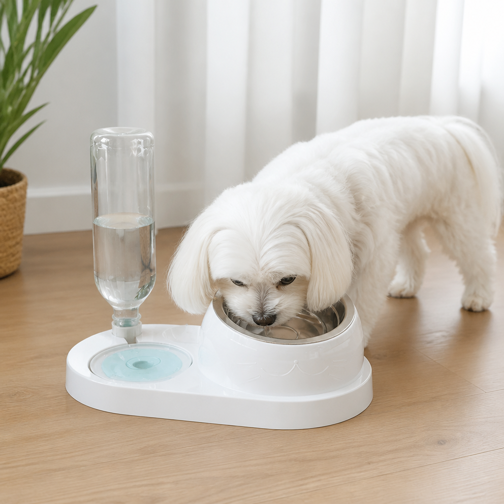Ortekor 2-in-1 Feeder & Waterer Pet Bowl (Partitioned Tank)
