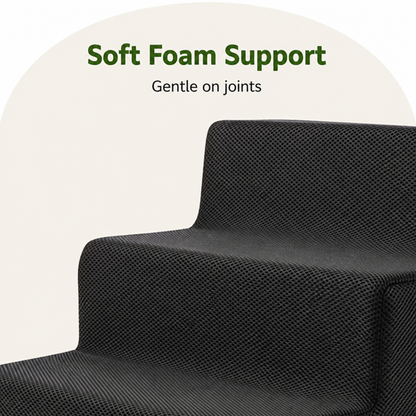 Ortekor 3-Step High-Density Foam Dog Stairs (Removable Washable Cover)