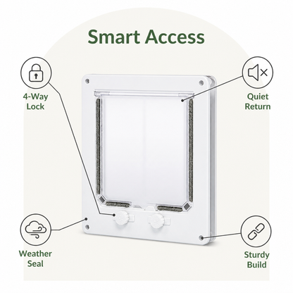 Ortekor 4-Way Locking & Self-Closing Pet Door