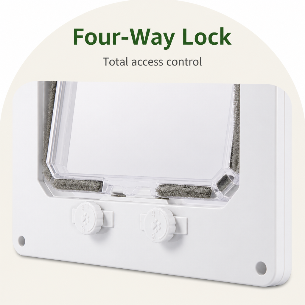 Ortekor 4-Way Locking & Self-Closing Pet Door