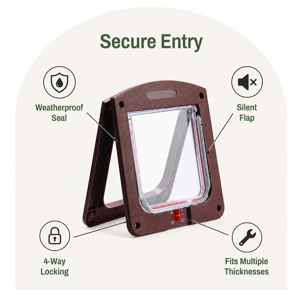 Ortekor 4-Way Locking & Weatherproof Pet Door