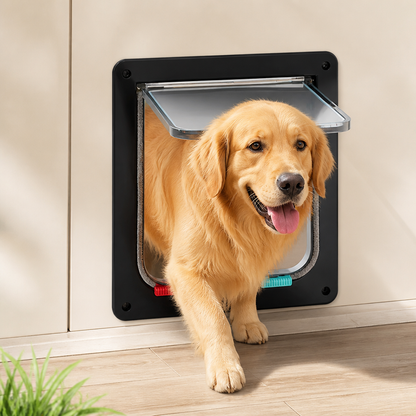Ortekor 4-Way Security Lock & Transparent Swing Pet Door (Multiple Sizes)