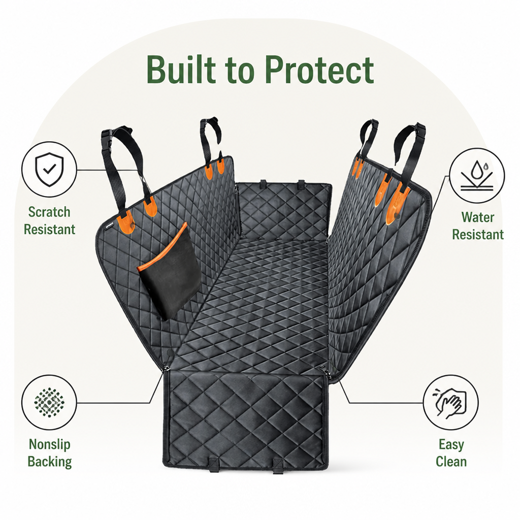 Ortekor 600D Heavy-Duty Scratch-Proof & Nonslip Car Seat Cover Hammock