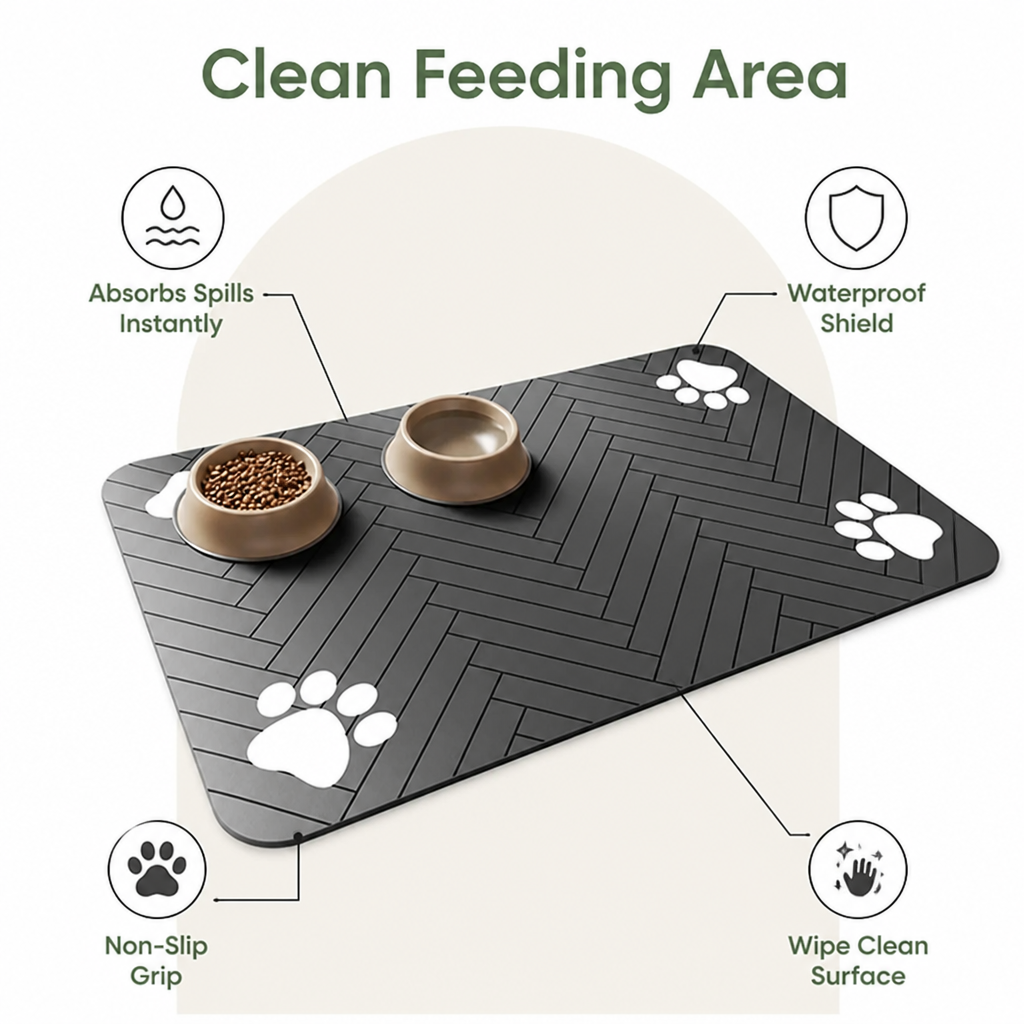 Ortekor Absorbent Quick-Dry Non-Slip Pet Feeding Mat