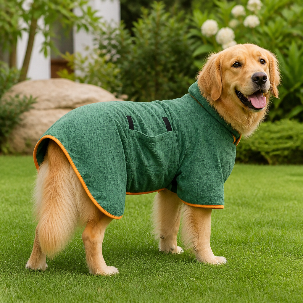 Ortekor Adjustable Absorbent Microfiber Pet Bathrobe