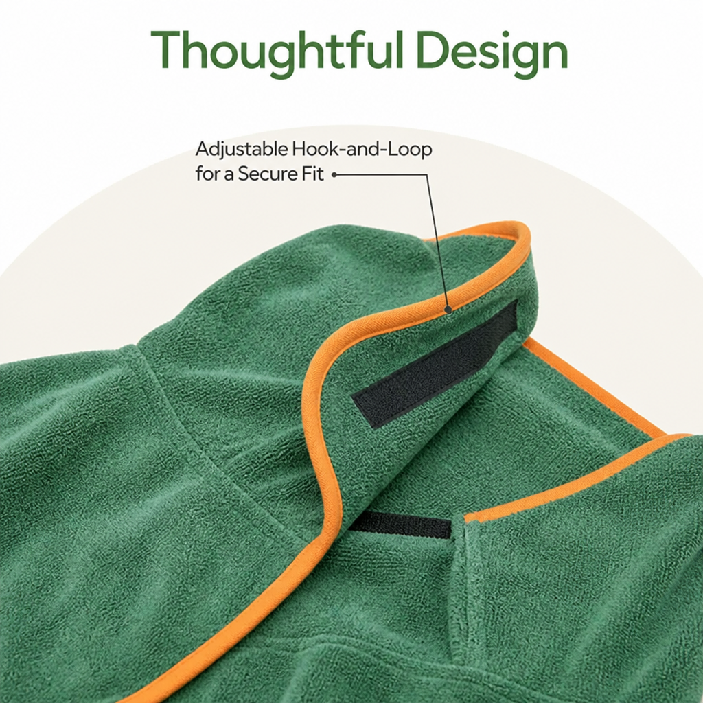Ortekor Adjustable Absorbent Microfiber Pet Bathrobe