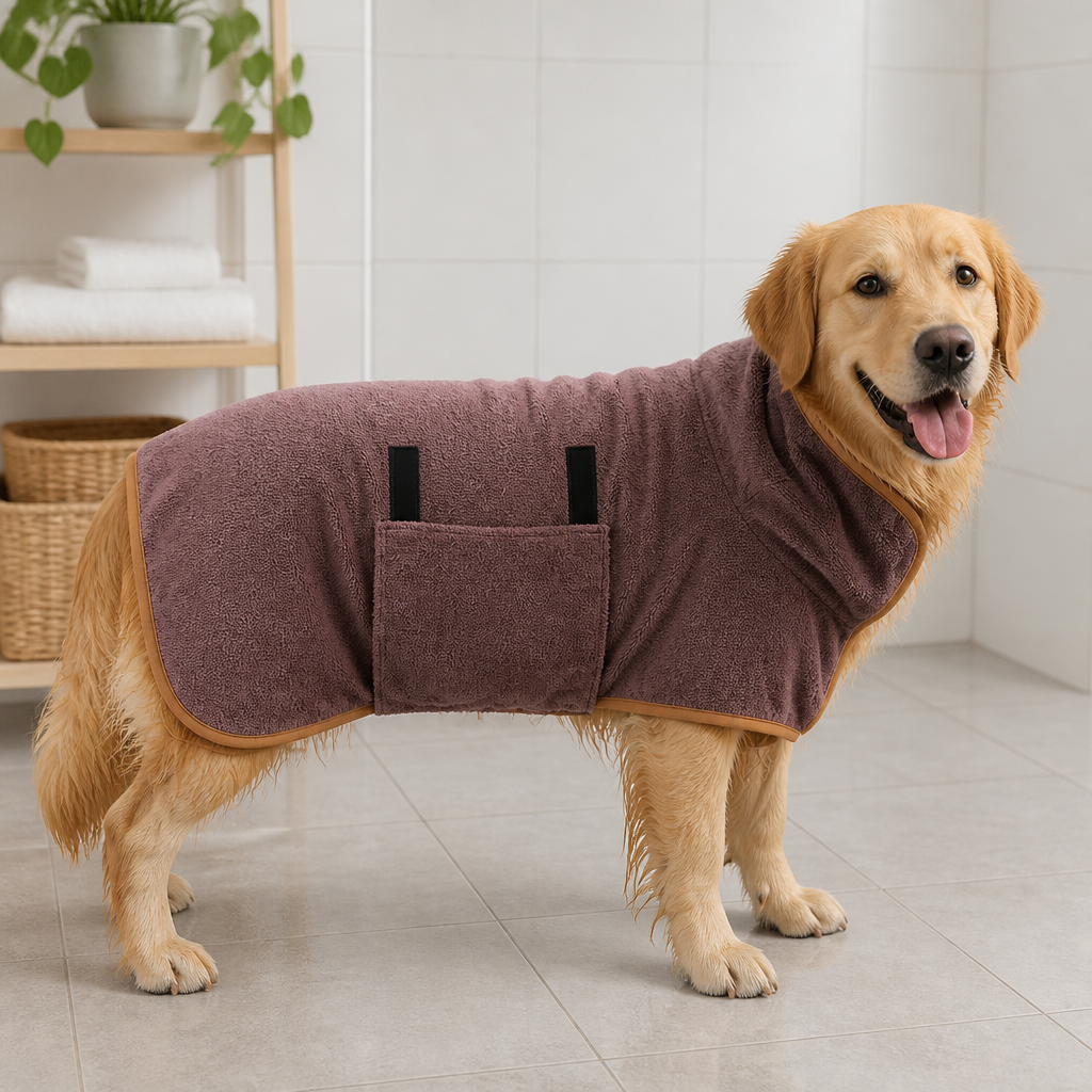 Ortekor Adjustable Absorbent Microfiber Pet Bathrobe