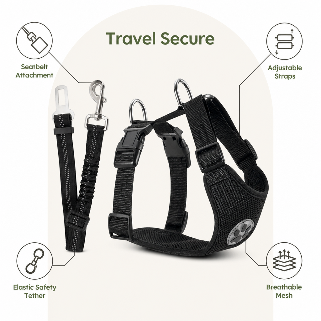 Ortekor Adjustable Breathable Mesh Dog Car Safety Harness