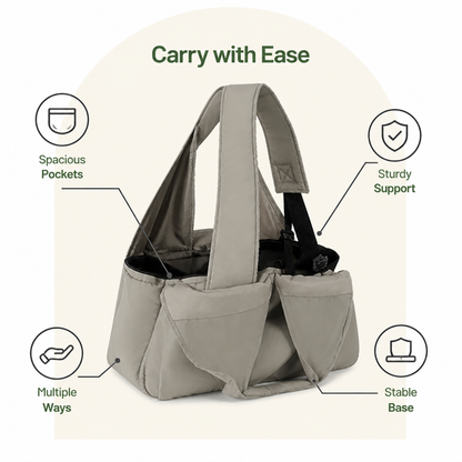 Ortekor Adjustable Crossbody & Hard-Bottom Pet Carrier