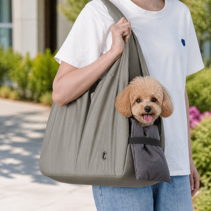 Ortekor Adjustable Crossbody & Hard-Bottom Pet Carrier