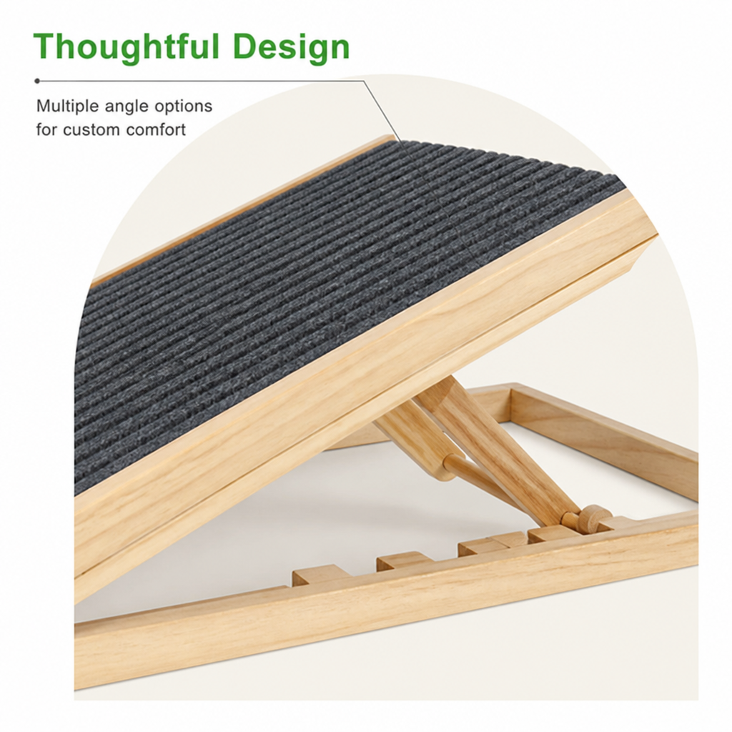 Ortekor Adjustable Height Foldable Wood Dog Ramp
