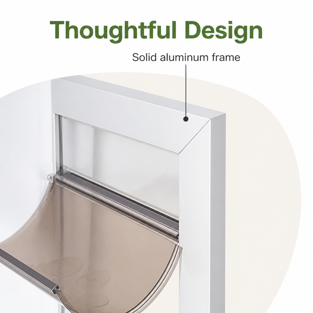 Ortekor Adjustable Height & Secure Lock Sliding Pet Door