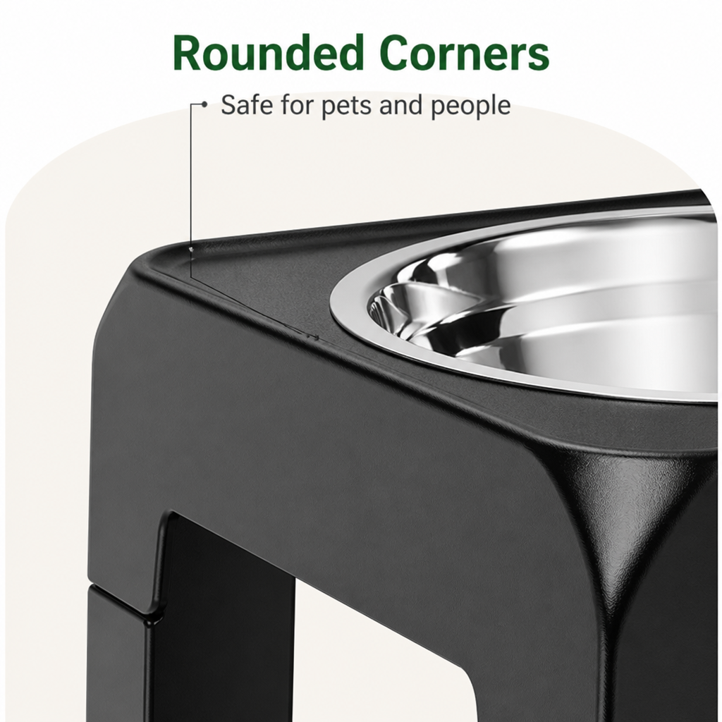 Ortekor Adjustable Height Stainless Steel Elevated Dog Feeder (Foldable)