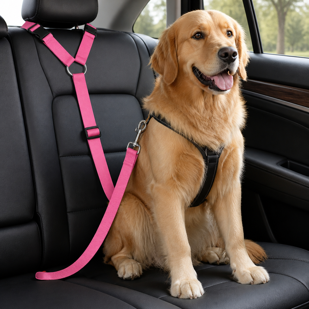 Ortekor Adjustable Nylon Headrest Pet Seat Belt