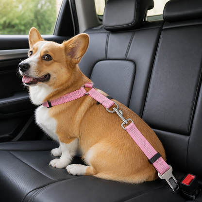 Ortekor Adjustable Shock-Absorbing & Reflective Dog Car Safety Belt