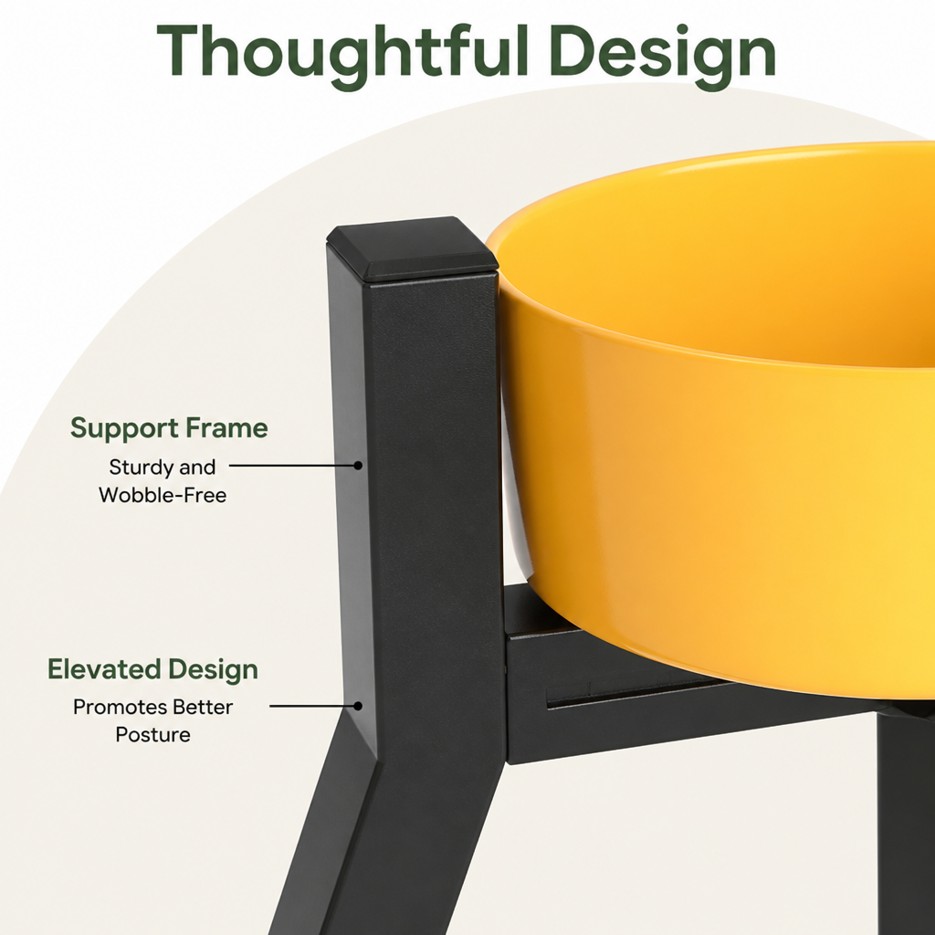 Ortekor Adjustable Width & Foldable Elevated Dog Bowl Stand