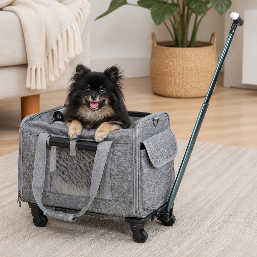 Ortekor Airline-Approved Rolling & Foldable Pet Carrier
