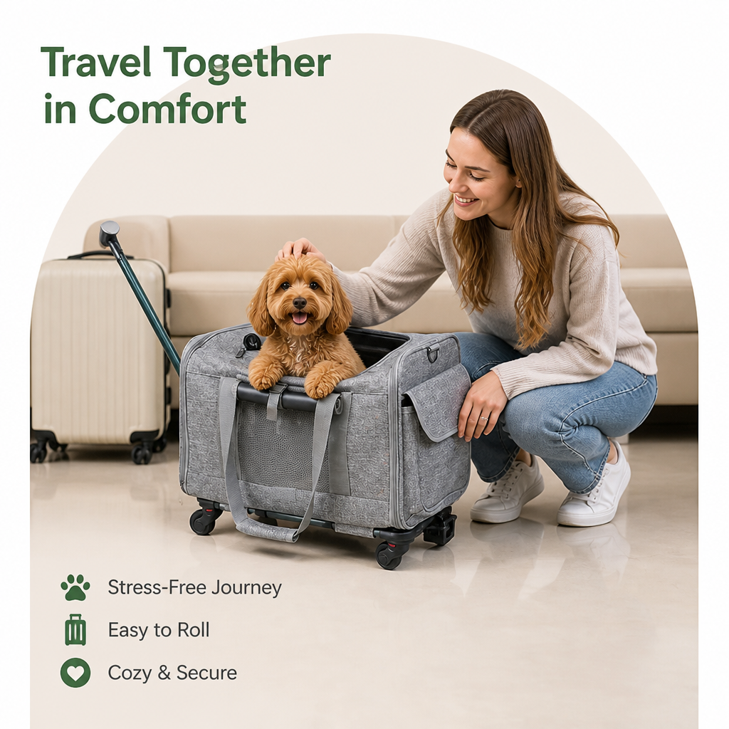 Ortekor Airline-Approved Rolling & Foldable Pet Carrier