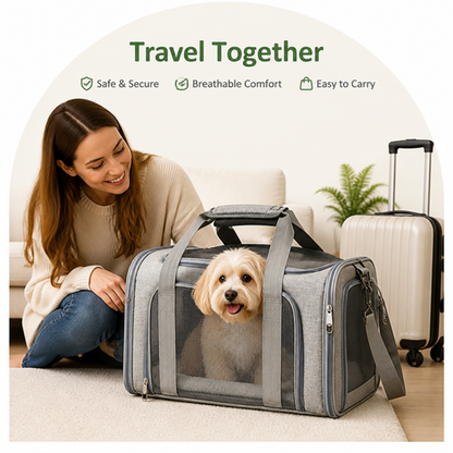 Ortekor Airline-Approved Waterproof & Breathable Mesh Pet Carrier (Removable Fleece Pad)