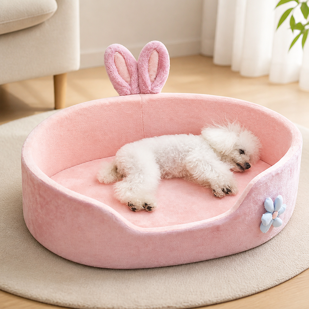 Ortekor All-Season Soft Plush Dog Bed (Removable Cover)