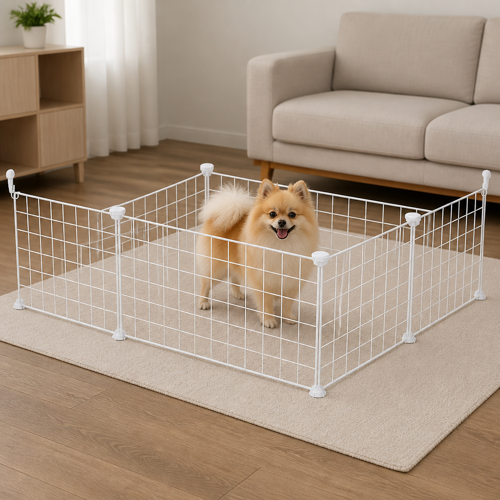 Ortekor Anti-Escape Mesh & Adjustable Steel Frame Puppy Fence